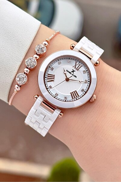 Daniel Klein Kasası Bakır Kordonu Beyaz Renk 2 Yıl Garantili 32 mm Seramik Ka...