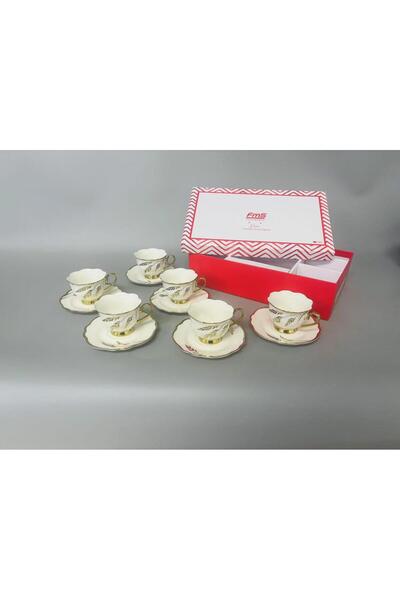 FMS Premium 6-Person Coffee Cup Set 1211 – Porcelain Gold Gilded