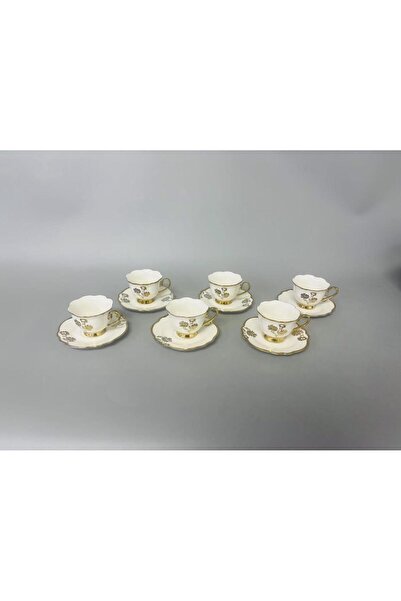 FMS Premium 6-Person Coffee Cup Set 1212 – Porcelain Gold Gilded