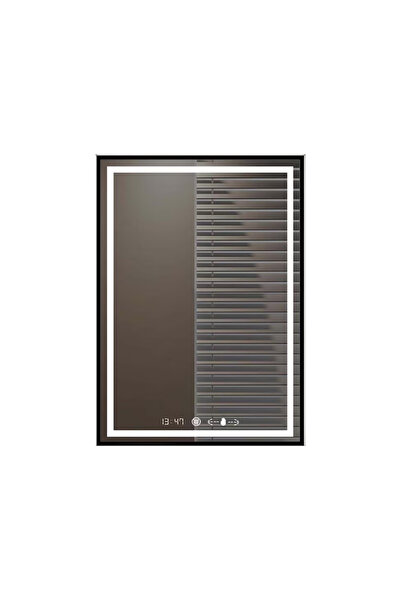 OPTIM DEKO Oglinda LED Premium Touch, Sistem Dezaburire, Rama Neagra 60x80 cm