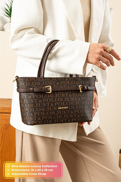 Just Polo Original Women's New Season Luxury Soft Leather Adjustable Cross Strap Stylish Handbag and Shoulder Bag