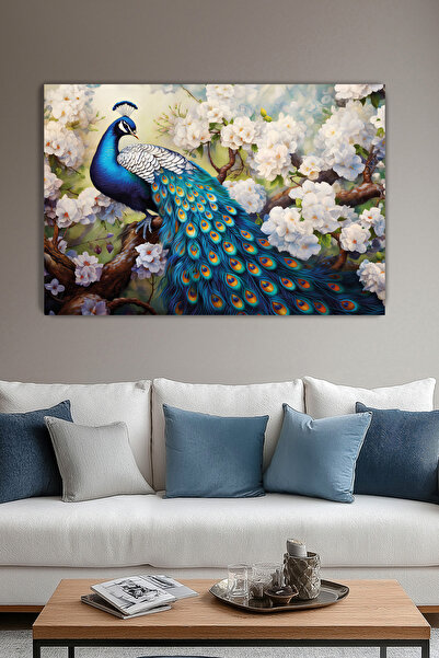 Arkeot Rüya Ormanı Duvar Tablosu - Oturma odası, Salon tablo - Çiçekli tavus kuşu