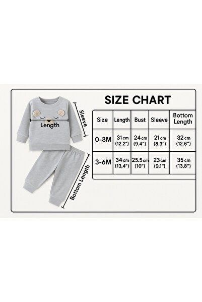 MYZİ STORE Σετ πιτζάμες για μωρά (0-3 και 3-6 μηνών)