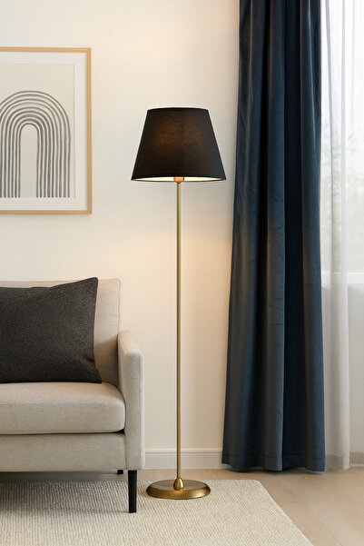 Lampada Rita Eskitme Kaplama Metal Lambader - Siyah