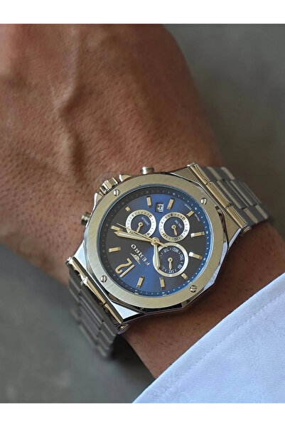 FERRO Gümüş Çelik Kordon Erkek Kol Saati FM43020A-A3 Tüm Fonksiyonlar Aktif 3 ATM Su Geçirmez