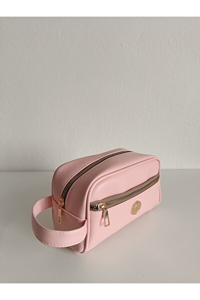 Maykis حقيبة مكياج من الجلد الصناعي باللون الوردي