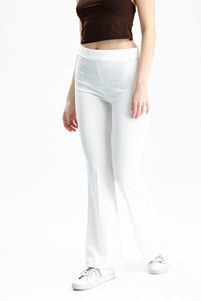 VOICTEC Elastic Waist Scuba Crepe Lycra Wide Leg Pants