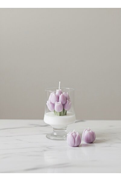 Handmade Lale Buketi Mum