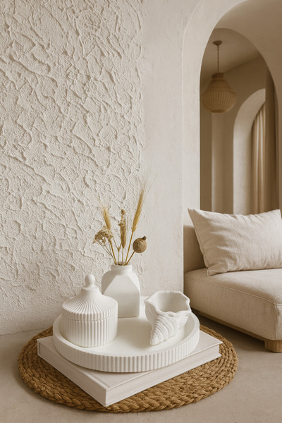 Zigzag Home Decorative 4-Piece Striped Tray Vase Candle Holder Box Set with Lid Bohemian Style Flower Vase