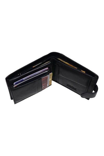 Vera Pelle Men's wallet made of genuine leather, card slots, gift box – Model Q3182 black
