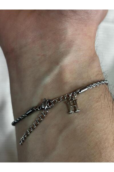 bijoux uniques سوار فولاذي للجنسين بحرف H