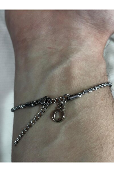 bijoux uniques سوار فولاذي للجنسين بحرف O