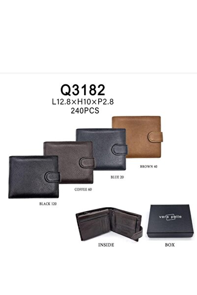 Vera Pelle men's leather wallet, RFID, card compartments, gift box – Model Q3182 brown