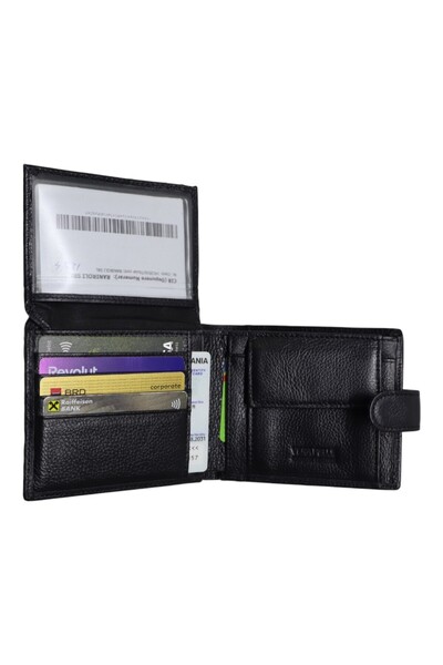 Vera Pelle Men's wallet made of genuine leather, card slots, gift box – Model Q3182 black