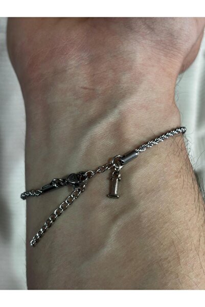 bijoux uniques سوار فولاذي للجنسين بحرف I