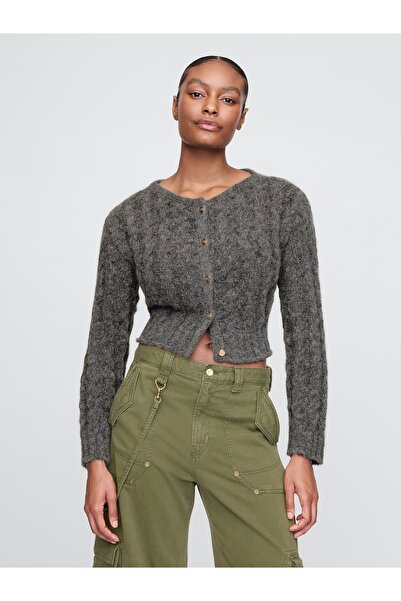 GAP Kadın Haki × Cult Gaia Cable Örgü Crop Hırka