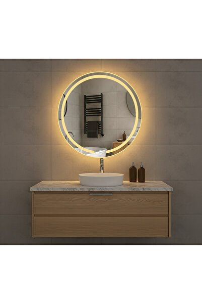 LİLACAM DESİGN 70*70 Oval Dokunmatik Ledli Banyo Makyaj Aynası
