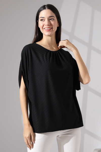 Şiir Bluză Soroti pentru femei, cu textura moale, cu guler, cu mâneci liliac,...