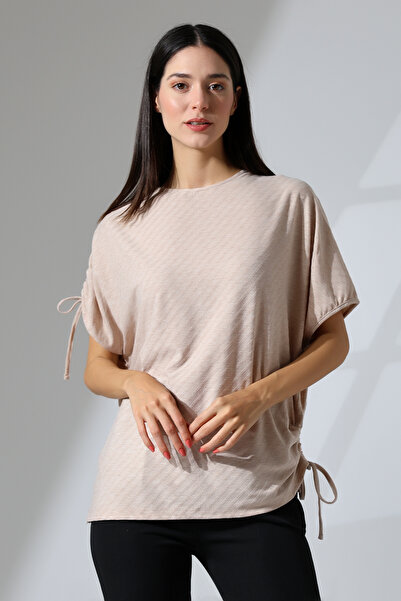 Şiir Flores Γυναικεία μπλούζα με μαλακή αφή με μανίκια νυχτερίδας, διαγώνια π...