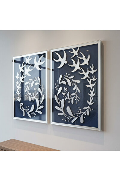 lya luxury Cam çerçeveli, Rölyef Dokulu, El yapımı, Yağlı Boya Tablo 2x(90cmx65cm)