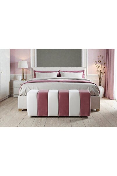 Framgan Premium Büyük Yarmalı Yatak Ucu Bench & Makyaj Masası Pufu – Modern, ...