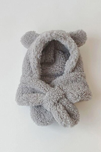 Bundera Avis Children's Hooded Plush Beanie Scarf Welsoft Neck Collar Windproof Ear Hat