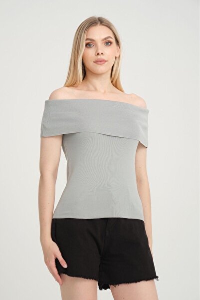 sumoda Γυναικεία Ρούχα Μπλούζα Madonna Πέτο Off The Shoulder Κοντό Καλοκαιρινή Μπλούζα Lycra