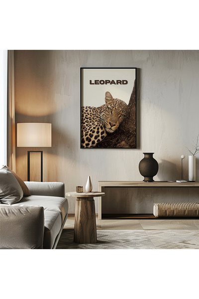 Esci Design Tablou cu model leopard înrămat - Tablou de lux - Artă de perete ...