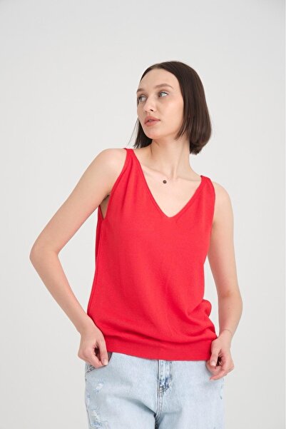 Su Moda Women's Athlete Mercerized Comfortable Fit Front and Back V-Neck Strap Athlete