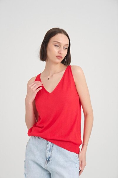 Su Moda Women's Athlete Mercerized Comfortable Fit Front and Back V-Neck Strap Athlete