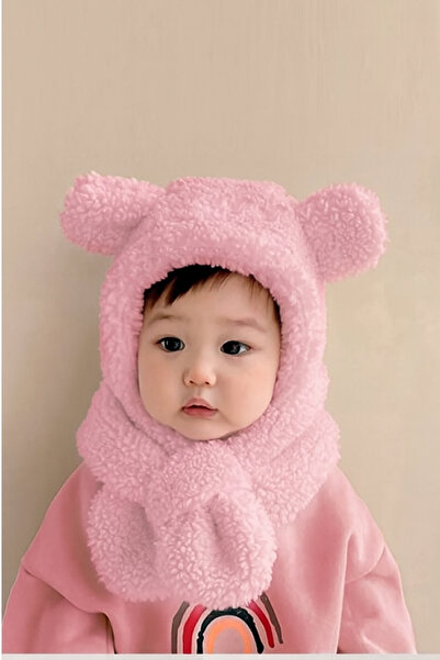 Bundera Avis Children's Hooded Plush Beanie Scarf Welsoft Neck Collar Windproof Ear Hat