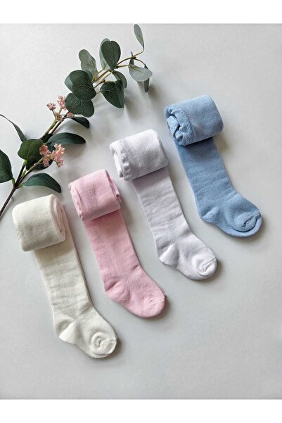 Baharda Nova Cotton Baby Pantyhose Pink-White-Grey-Cream Set of 4 / Girls Boy...