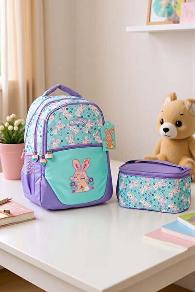Relaxion New Season Figured Unisex Primary School Bag Double Set