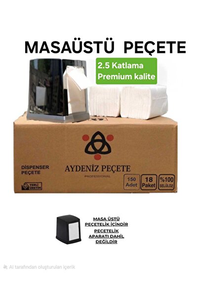 Aydeniz Peçete Professional 2.5 Katlı Masaüstü Dispenser Peçete 150’li Paket ...