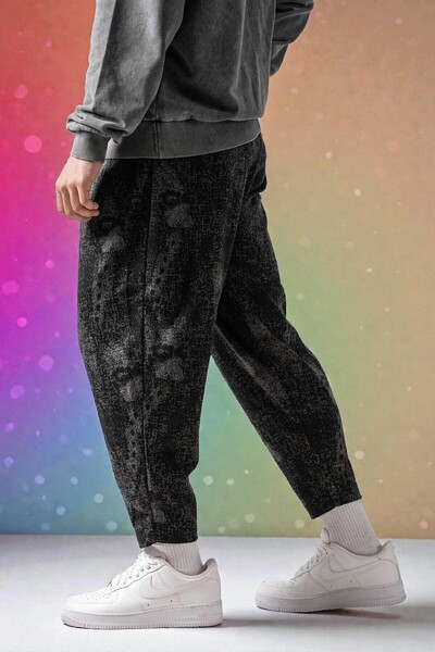 FG KONNİCHİWA Unisex Φαρδύ παντελόνι με έθνικ σχέδιο, ελαστική μέση και πόδια, με τσέπες, χαλαρό, hippie, μποέμικο, φαρδύ, έθνικ σχέδιο