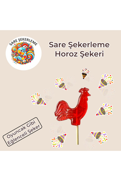 Sare Şekerleme Horoz Şekeri 12 Gr (24 Adet) | Ofis Tipi İkramlık Şeker | Toplu Kurumsal Atıştırmalık Lolipop