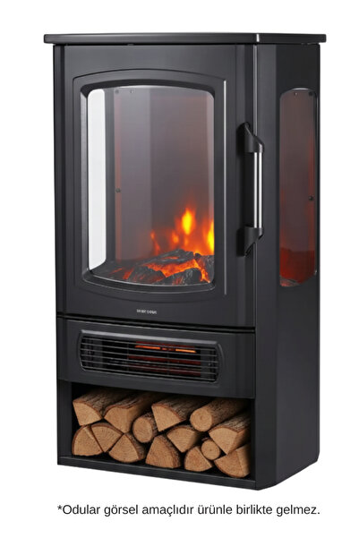 GUNBO HOME XLarge Elektrikli Şömine & Elektrikli Soba Fanlı Isıtıcı, LED Odun...