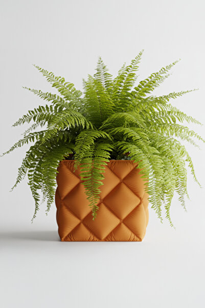 OEM Decorative flower pot with luxurious geometric design, Amber Glow color