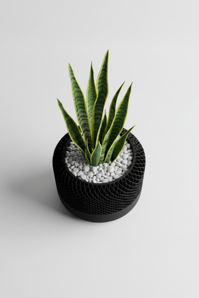 OEM Premium pot with textured mesh design, Midnight Onyx color
