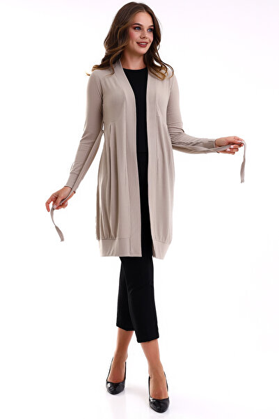 Şiir Mindelo Kadın Penye Uzun Kol Önü A Pile Kuşaklı Jakar Esnek Uzun Hırka &...