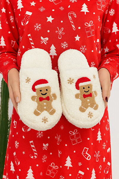 Behtah Kundura Papuci de casă pentru femei, de pluș, de Crăciun, de Anul Nou, papuci figurati, papuci de mireasă și de mire, care nu fac zgomot, talpă groasă