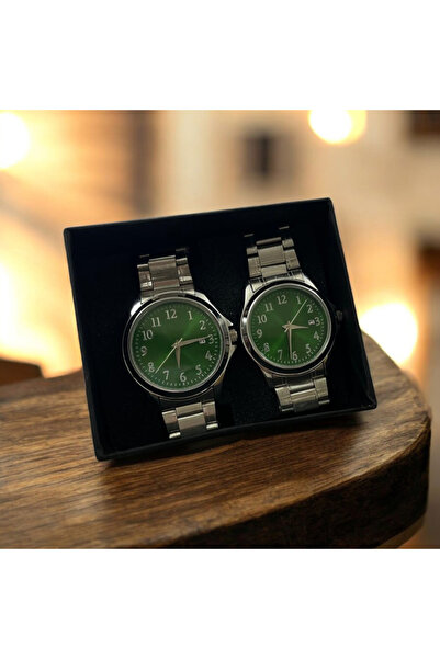 stainles steel Eşli Sevgili Çift Kol Saati - Gümüş Renk Kordon, Paslanmaz, Ku...