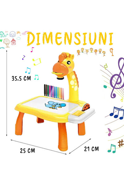 OEM "Giraffe" drawing projector table for children 3+ years old – educational set, 24 images and 12 colored markers