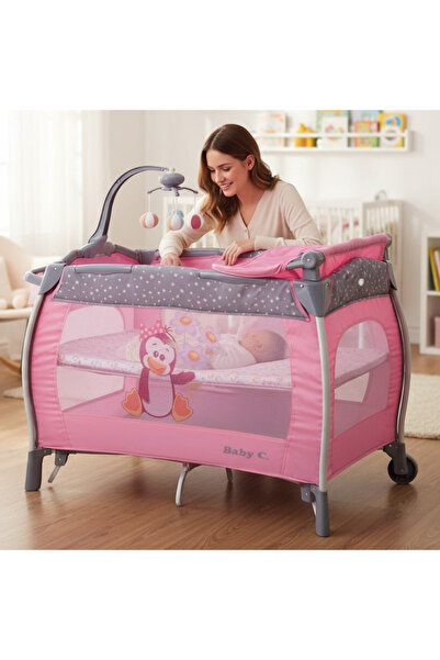 Baby Care PRO FRW Round Folding Crib with Rocker