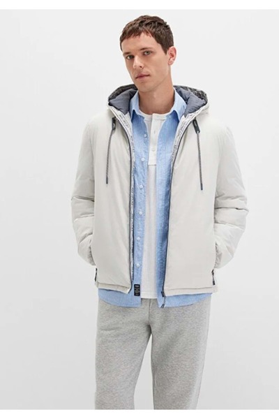 Mavi 0110352 Hooded Inflatable Coat Men's Coat Stone