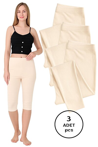 Altınay Women's Ten Capri Leggings (3 Pieces) – 90% Cotton