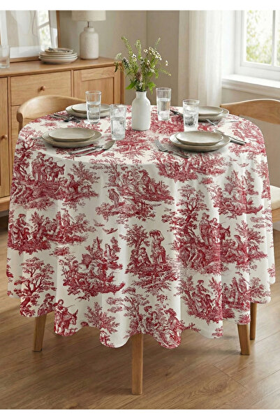 shopshop Burgundy English French Country People Pattern Rustic Vintage Decora...