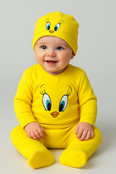 bebekyol رومبير أطفال مكون من قطعتين مطبوع عليه كتكوت