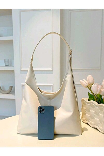 HAPBUY Γυναικεία τσάντα ώμου LUNA Κρεμ Μαλακή εσωτερική και εξωτερική υφή Ποιοτική κατασκευή