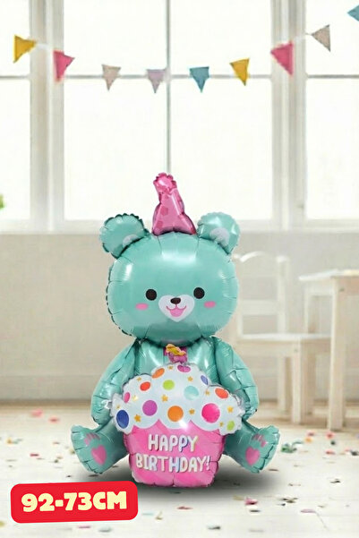 Baloncu Nene Büyük Mavi Oturan Ayı Folyo Balon Doğum Günü Helyum Balon Doğum ...